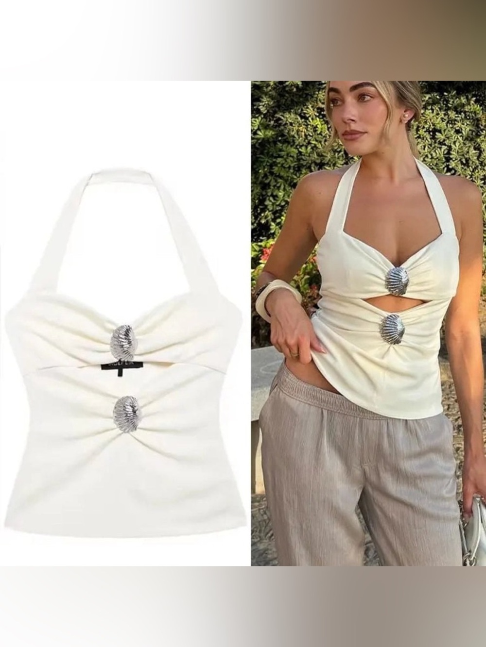 Zara Seashell Halter Top. XXL - Picture 6 of 6